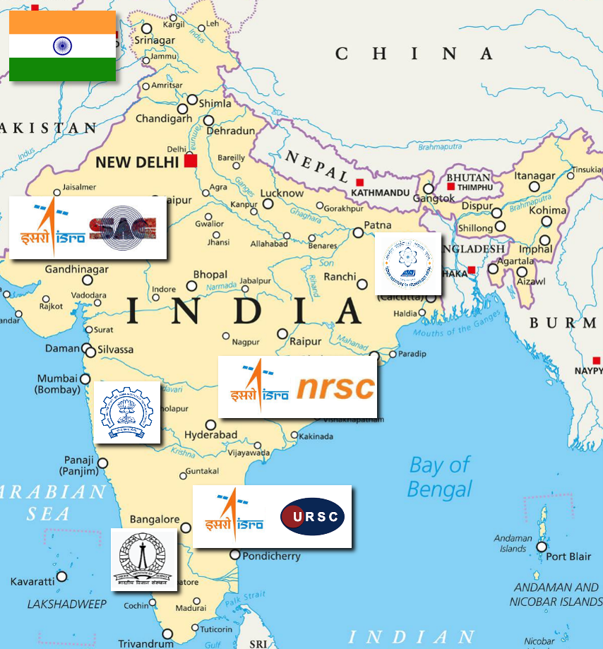 Carte des laboratoires et organismes indiens  Carte des laboratoires et organismes indiens