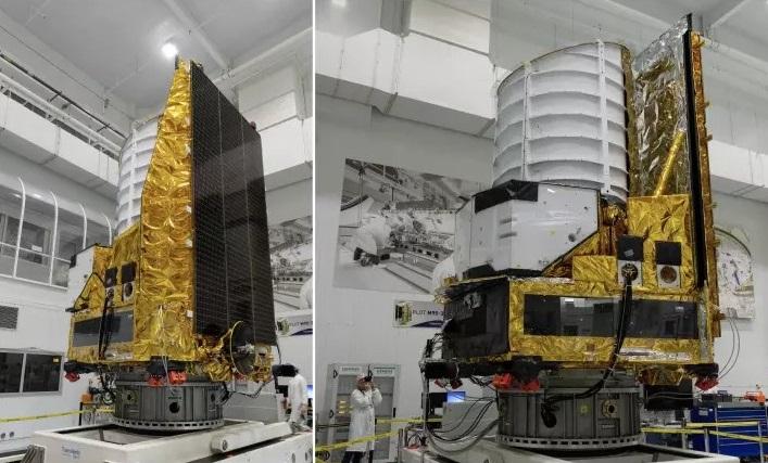 Le satellite Euclid pendant sa campagne d’essais en environnement à TAS-F Cannes