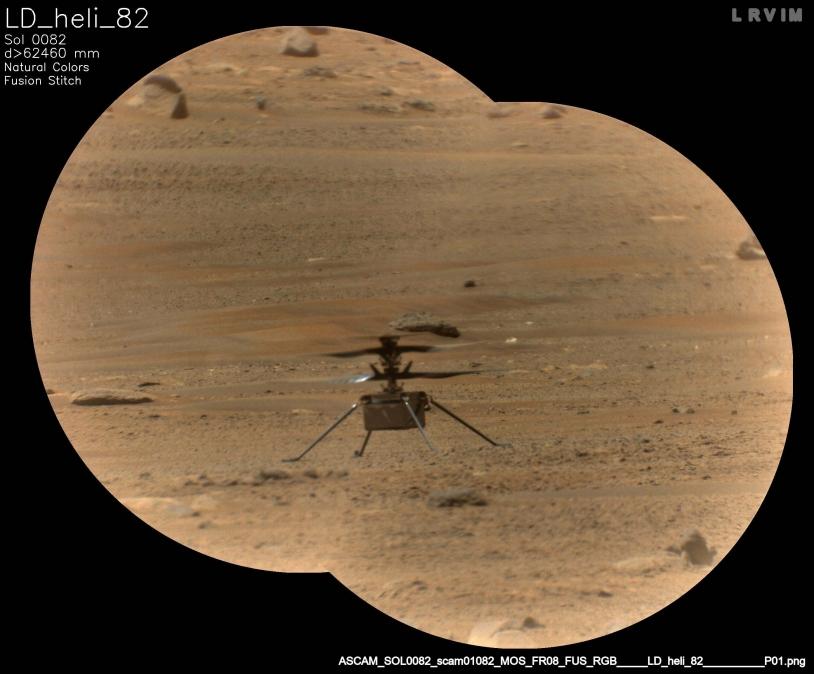 L’hélicoptère Ingenuity vu par SuperCam L’hélicoptère Ingenuity vu par SuperCam