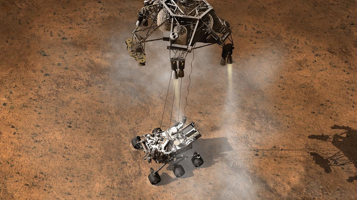 Atterrissage du rover Curiosity sur la planète Mars Atterrissage du rover Curiosity sur la planète Mars