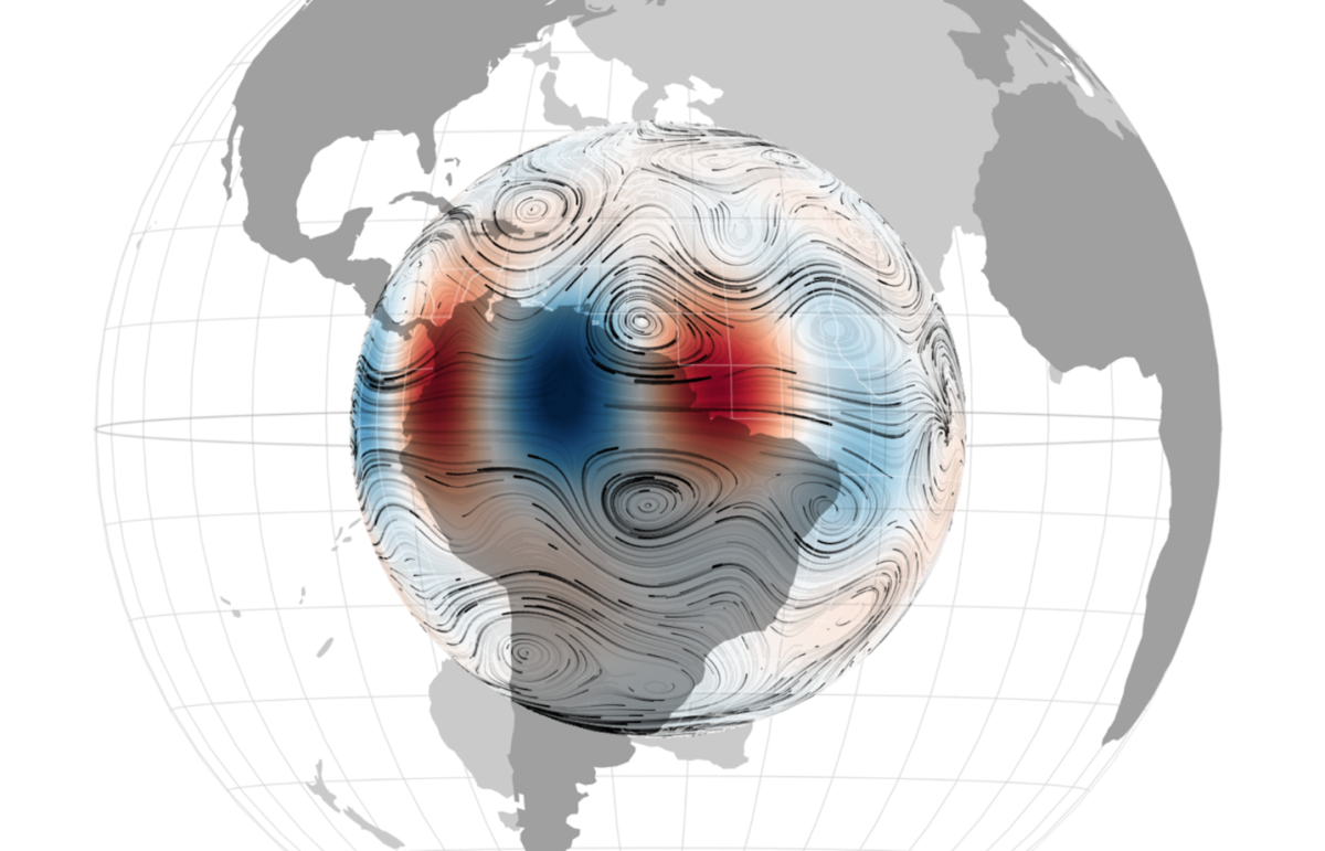 Carte d’ondes magnétiques a été découvert dans le champ magnétique de la Terre  Carte d’ondes magnétiques a été découvert dans le champ magnétique de la Terre
