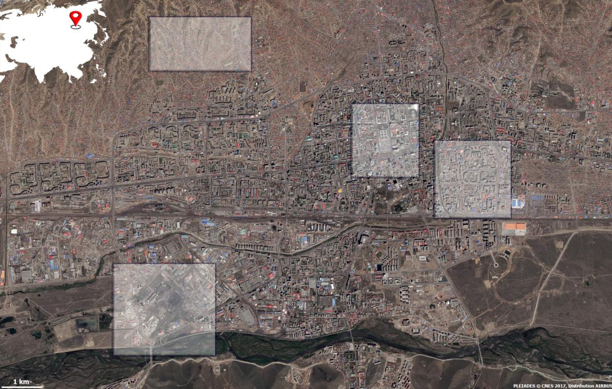 Image satellite de la ville Oulan-Bator Image satellite de la ville Oulan-Bator