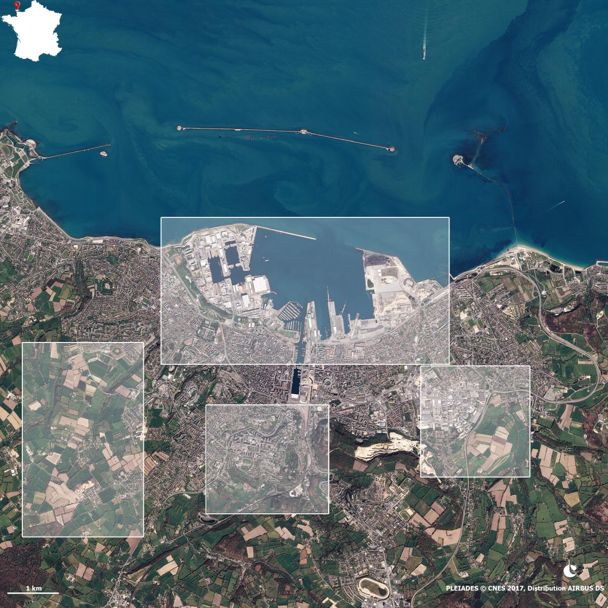 Image satellite de la baie de San Francisco en Californie Image satellite de la baie de San Francisco en Californie