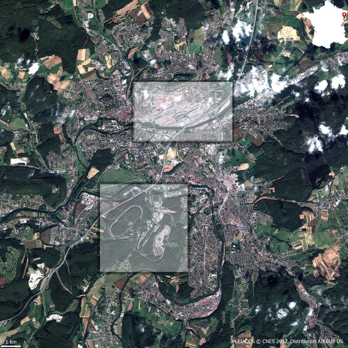 Image satellite du Pays de Montbéliard Image satellite du Pays de Montbéliard