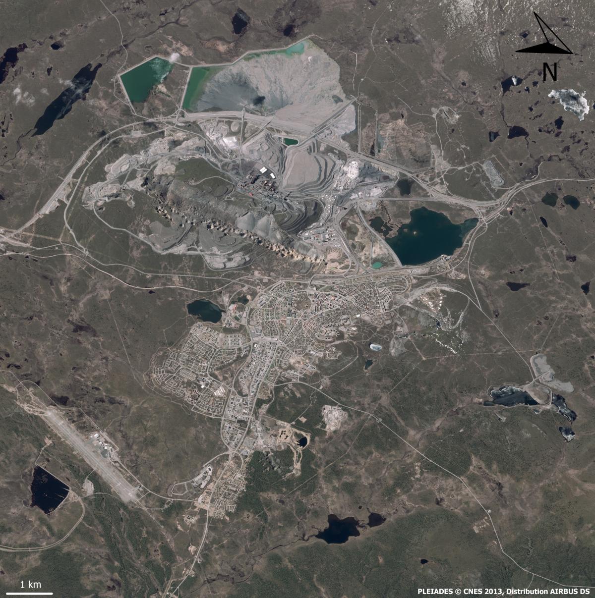 image satellite de Kiruna en Suède