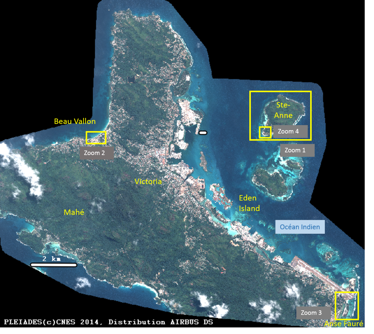 Image satellite des Seychelles Image satellite des Seychelles