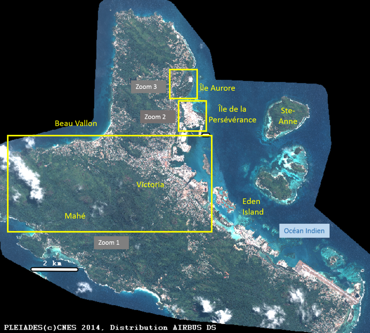 Image satellite des Seychelles Image satellite des Seychelles