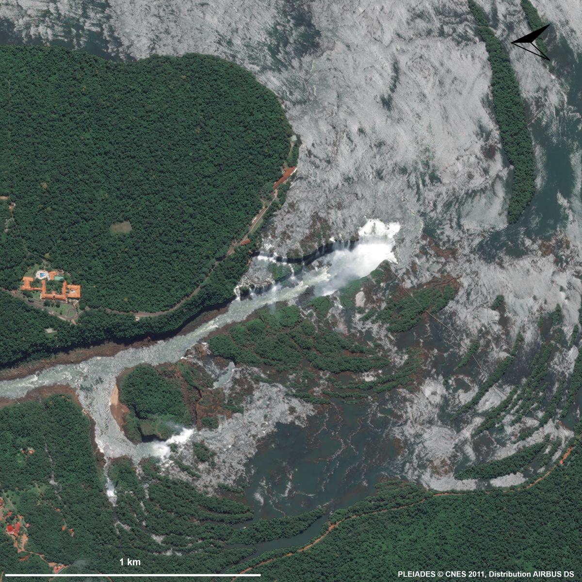 Image satellite des chutes d’Iguaçu