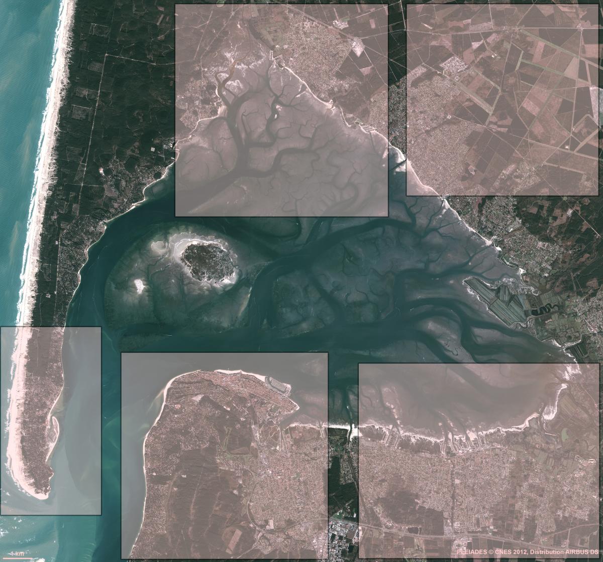 image satellite du Bassin d’Arcachon image satellite du Bassin d’Arcachon