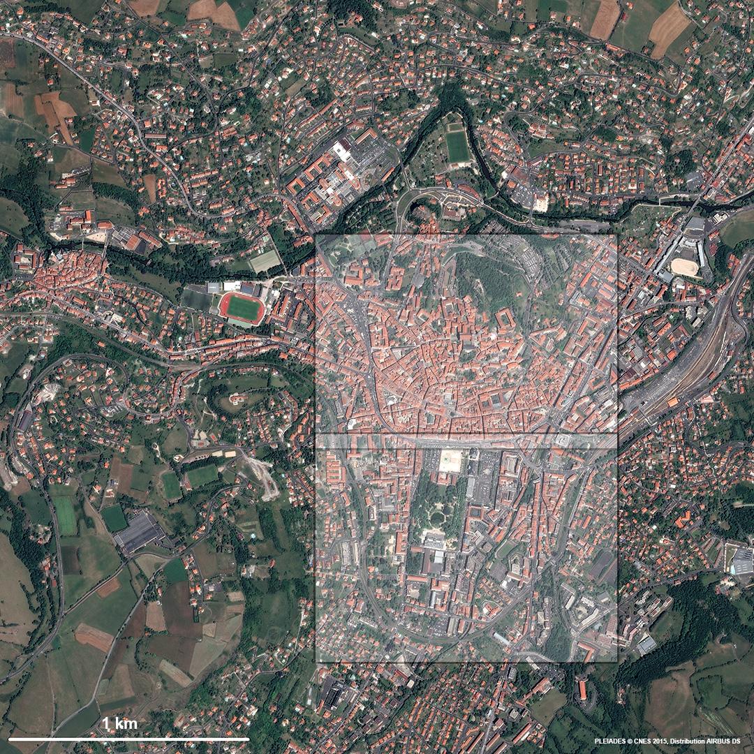 Image satellite de la ville du Puy-en-Velay