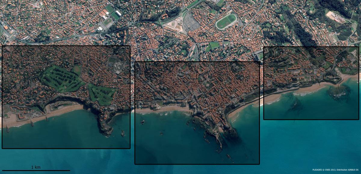 Image satellite du littoral de Biarritz Image satellite du littoral de Biarritz