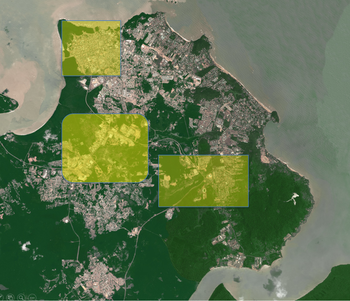 Image satellite de la ville Cayenne Image satellite de la ville Cayenne