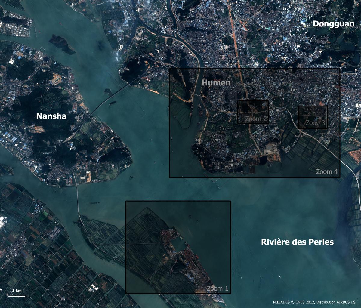 Image satellite de Dongguan