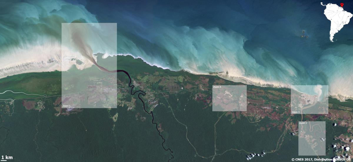 Image satellite de la Guyane Française Image satellite de la Guyane Française