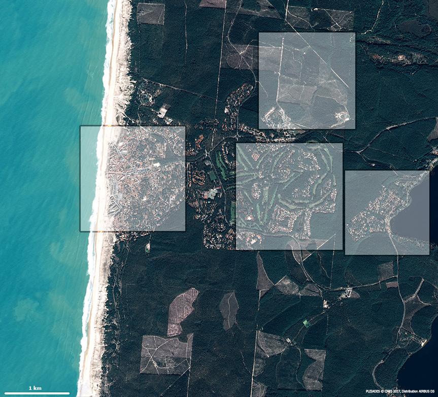 Image satellite de Lacanau, stations balnéaires de la Côte d’Argent Image satellite de Lacanau, stations balnéaires de la Côte d’Argent
