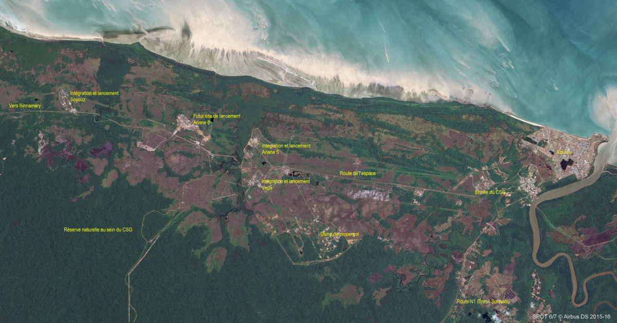 image satellite de kourou en Guyane