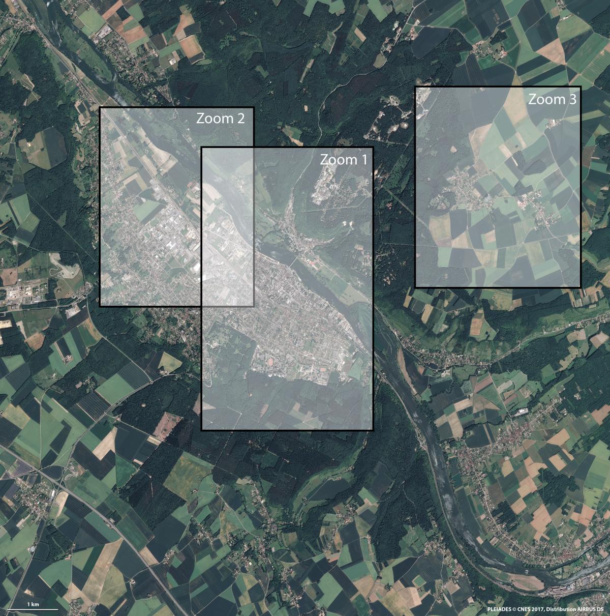 Image satellite de Vernon, ville du département de l'Eure en région Normandie Image satellite de Vernon, ville du département de l'Eure en région Normandie
