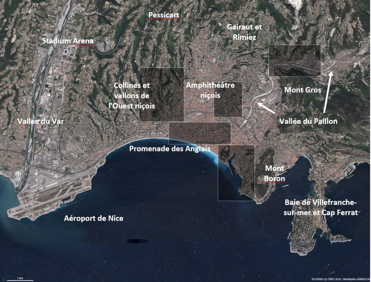 Image satellite de l'agglomération niçoise