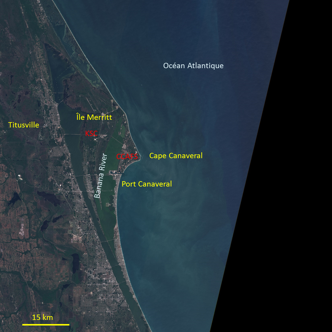 Image satellite de Cap Canaveral Image satellite de Cap Canaveral