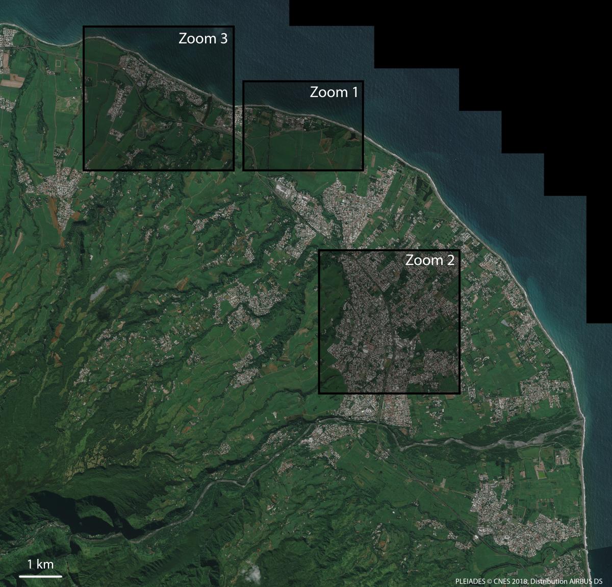 Image satellite de l’île de La Réunion