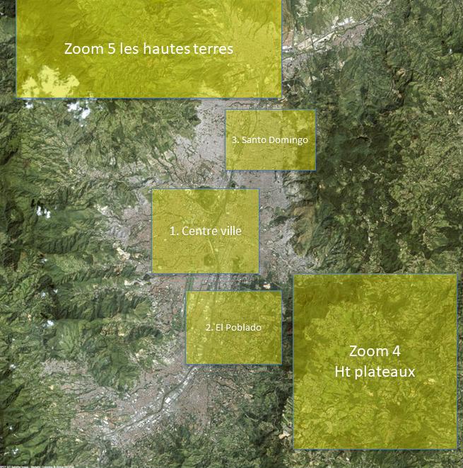 Image satellite de la vallée de l'Aburrá entre les cordillères Occidentale et Centrale Image satellite de la vallée de l'Aburrá entre les cordillères Occidentale et Centrale