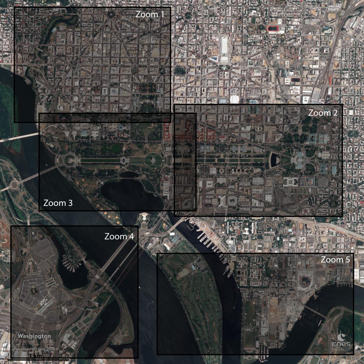 Image satellite de la ville Washigton Image satellite de la ville Washigton