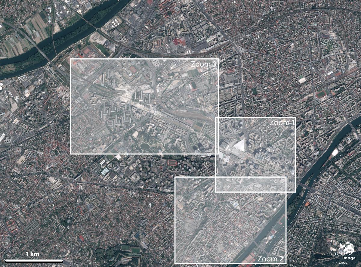 Image satellite de la Défense, Paris Image satellite de la Défense, Paris