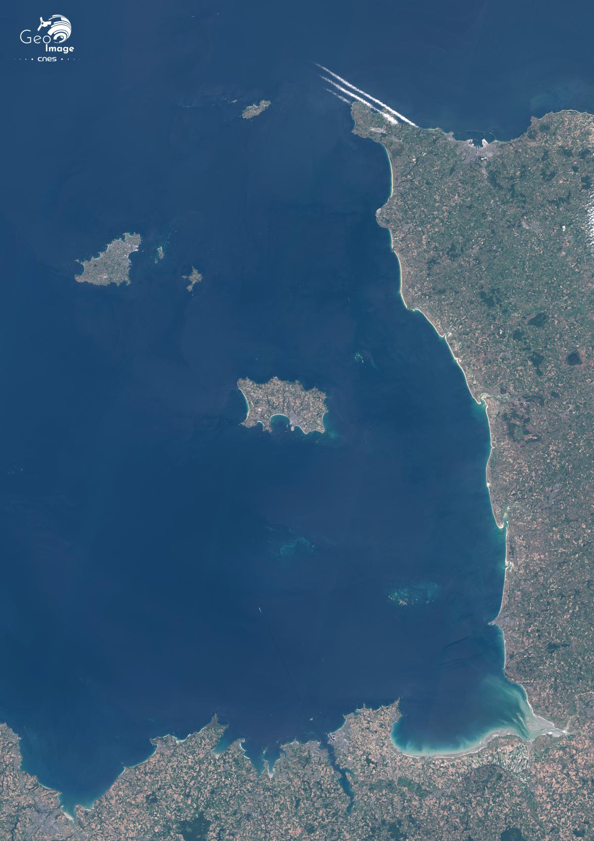 Image satellite des îles Anglo-normandes Image satellite des îles Anglo-normandes