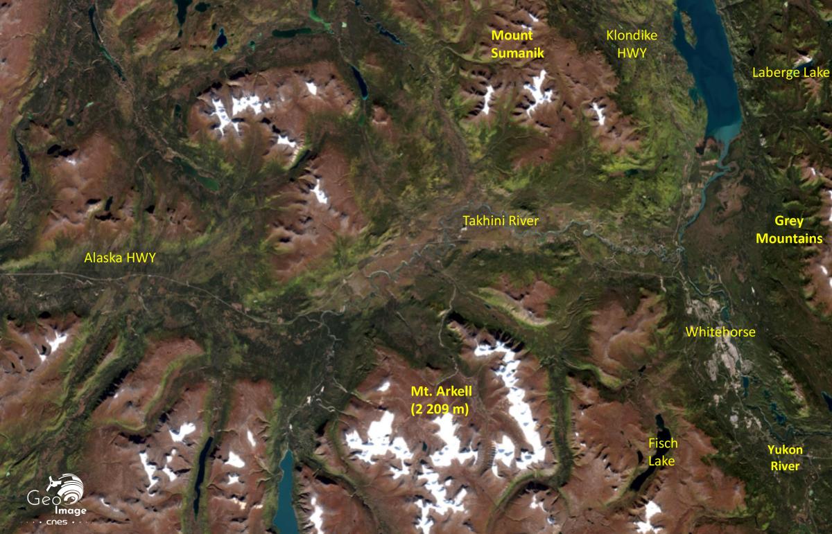 Image satellite de Whitehorse, une des plus grande ville située dans le Nord du Maroc Image satellite de Whitehorse, une des plus grande ville située dans le Nord du Maroc