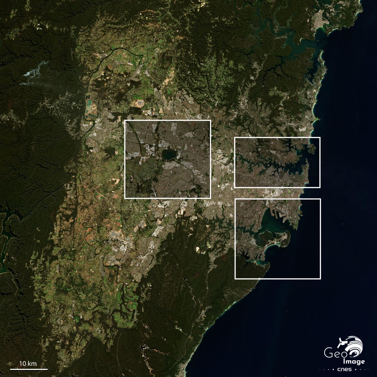Image satellite de la ville de Sidney Image satellite de la ville de Sidney