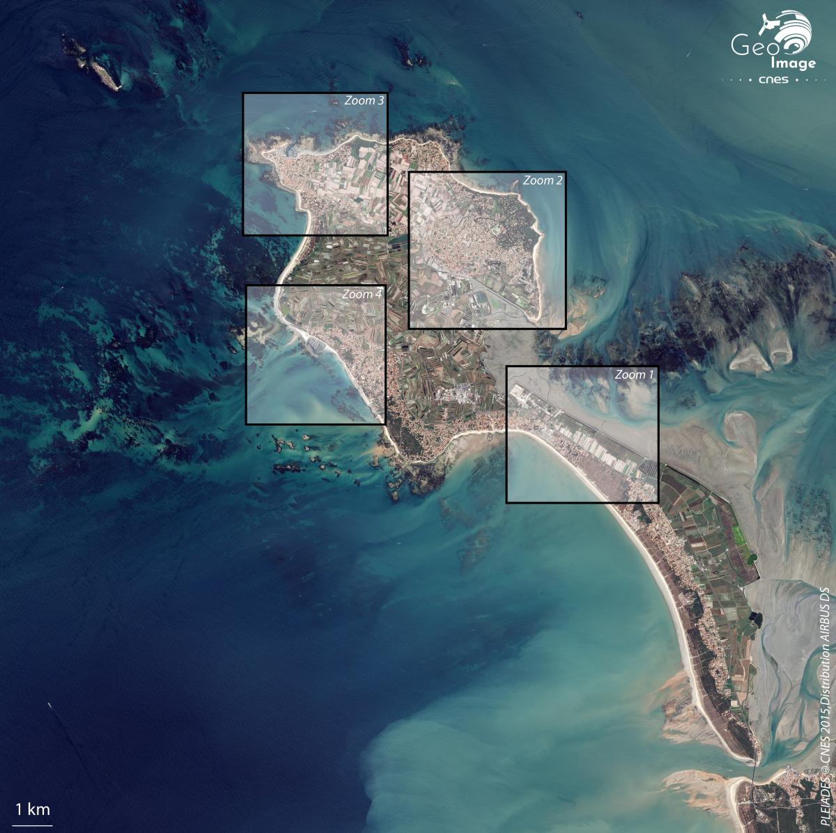 Image satellite de l’île de Noirmoutier Image satellite de l’île de Noirmoutier