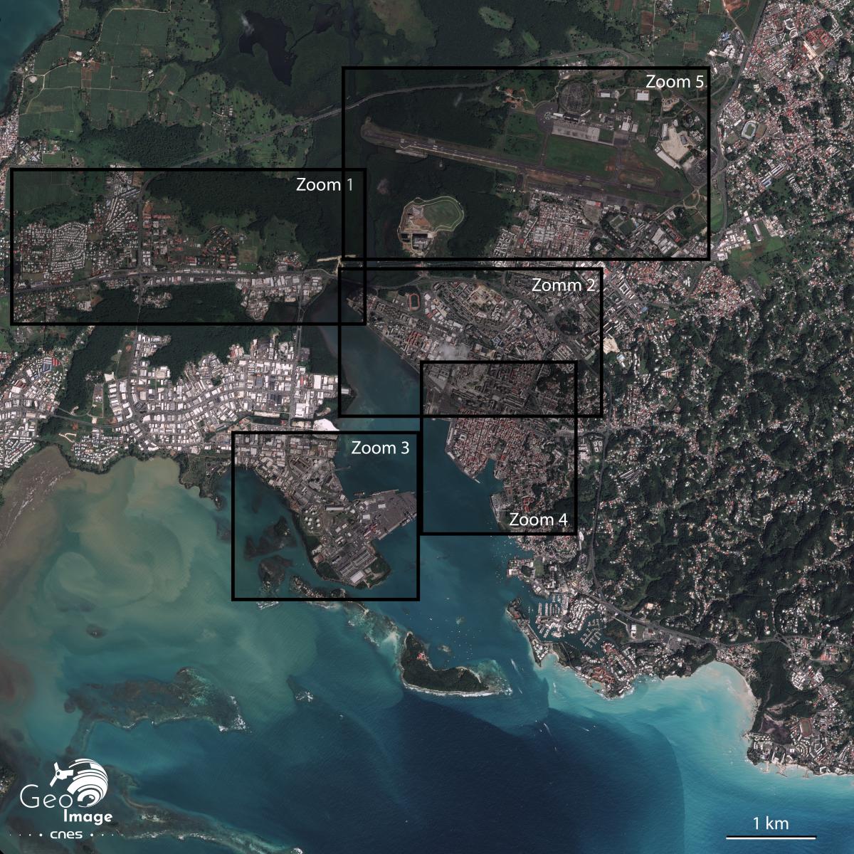 Image satellite de l'île de Grande-Terre, en Guadeloupe Image satellite de l'île de Grande-Terre, en Guadeloupe