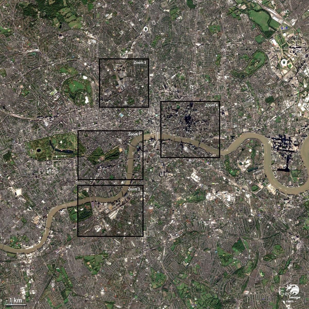 Image satellite de Londres, capitale de l'Angleterre et du Royaume-Uni Image satellite de Londres, capitale de l'Angleterre et du Royaume-Uni
