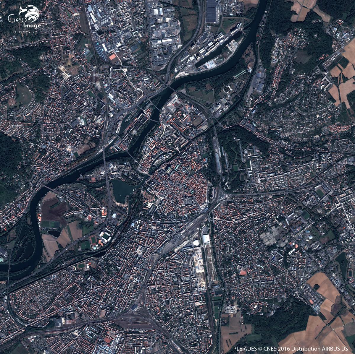 Image satellite du secteur de Metz Sud, à l’origine rural et agricole Image satellite du secteur de Metz Sud, à l’origine rural et agricole