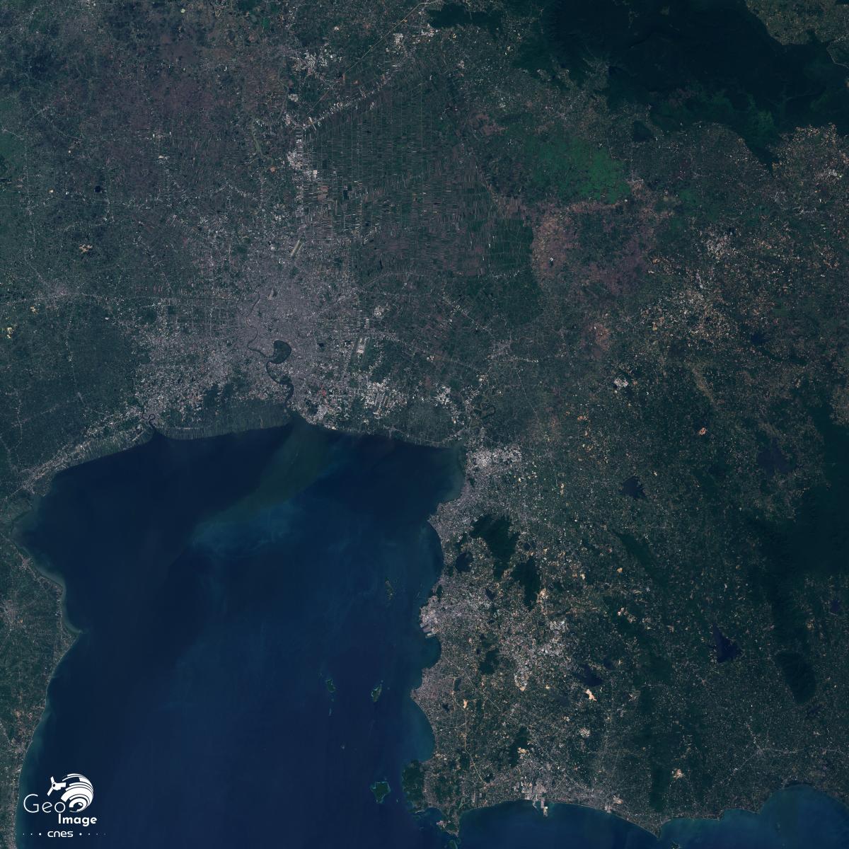 Image satellite de la ville de Pattaya, située sur la côte est du golfe de Thaïlande Image satellite de la ville de Pattaya, située sur la côte est du golfe de Thaïlande