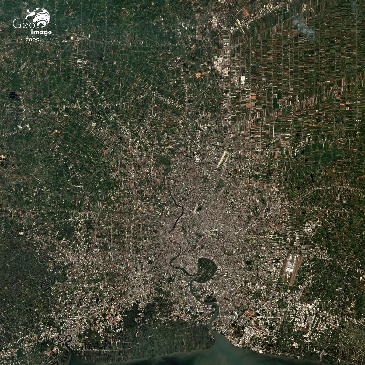 Image satellite de la capitale de la Thaïlande, Bangkok Image satellite de la capitale de la Thaïlande, Bangkok