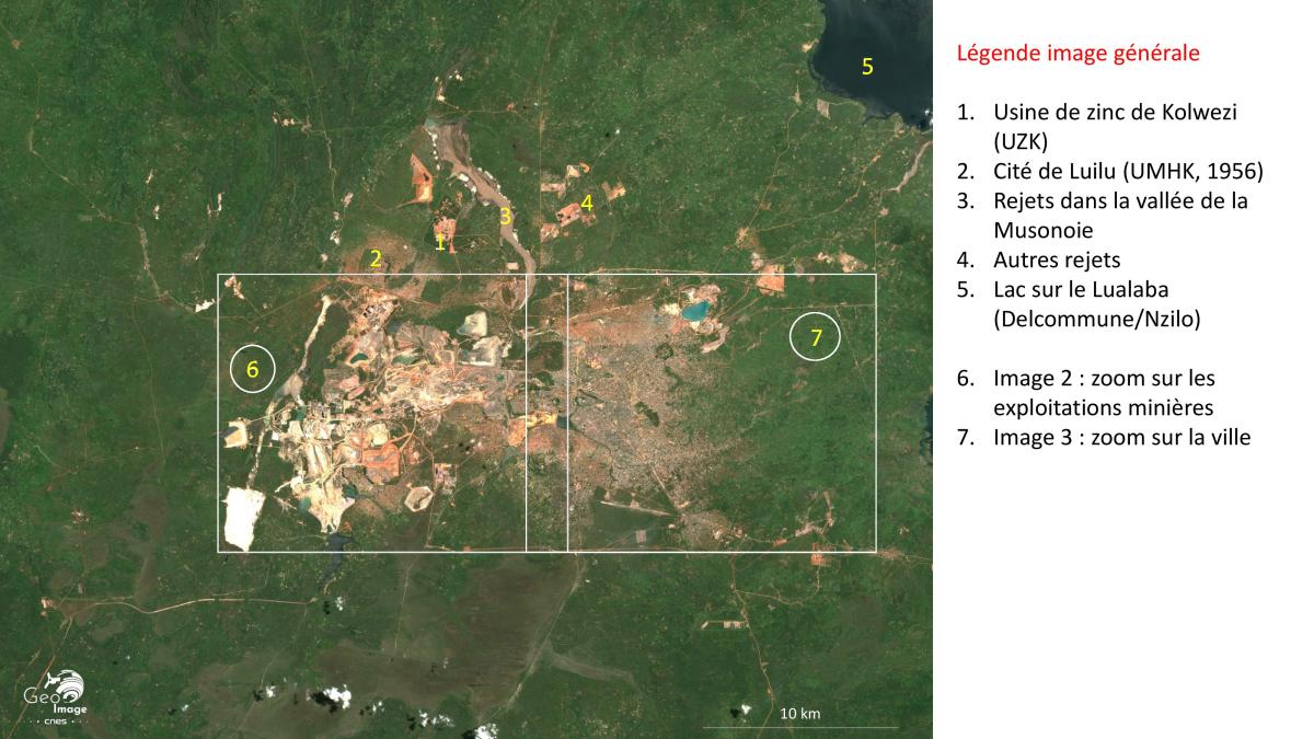 Image satellite de Kolwezi , ville minière située au sud-est de la capitale de la République démocratique du Congo (Kinshasala) Image satellite de Kolwezi , ville minière située au sud-est de la capitale de la République démocratique du Congo (Kinshasala)
