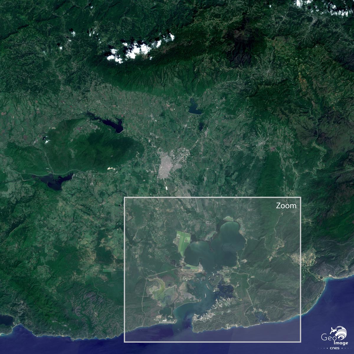 Image satellite de la province de Guantánamo Cuba Image satellite de la province de Guantánamo Cuba