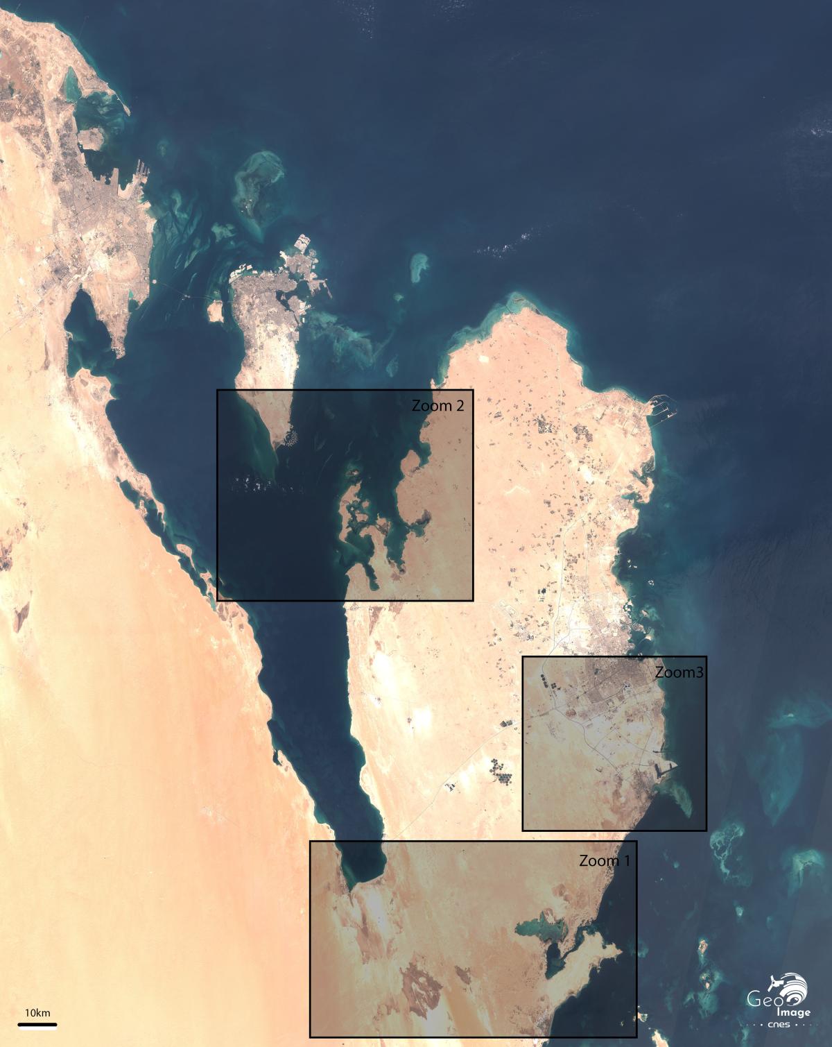 Image satellite du Quatar Image satellite du Quatar