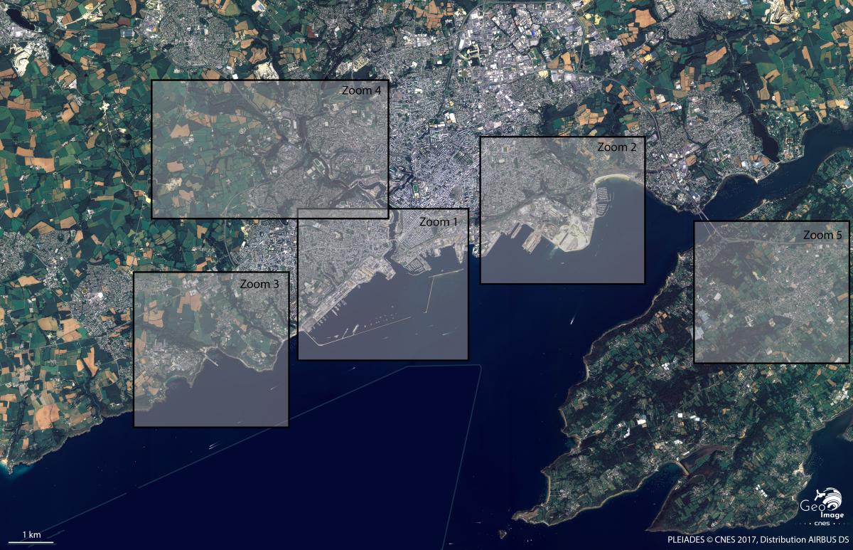 Image satellite de Brest, ville portuaire bretonne Image satellite de Brest, ville portuaire bretonne