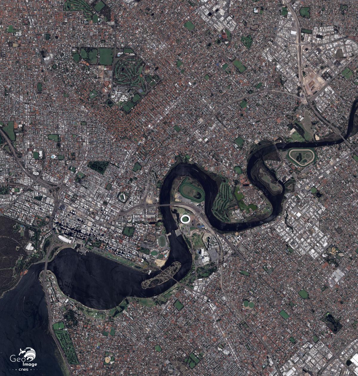 Image satellite de la ville Perth