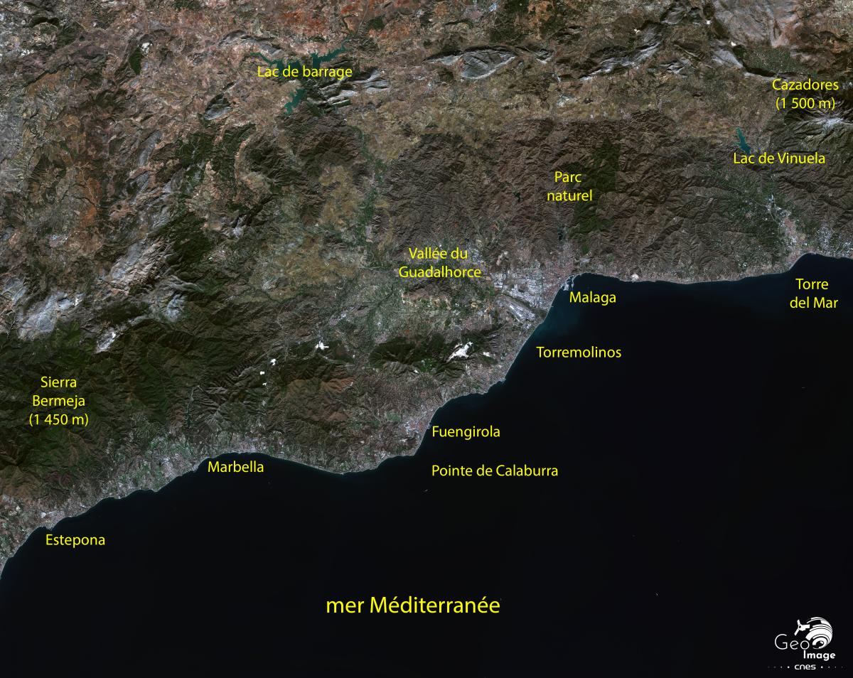 Image satellite de Malaga Image satellite de Malaga