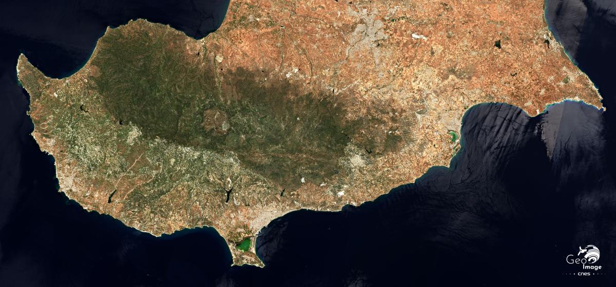 Image satellite de Chypre  Image satellite de Chypre
