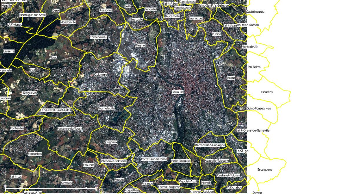 Image satellite de la métropole toulousaine Image satellite de la métropole toulousaine