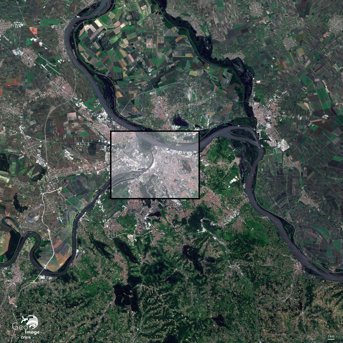 Image satellite de Belgrade Image satellite de Belgrade