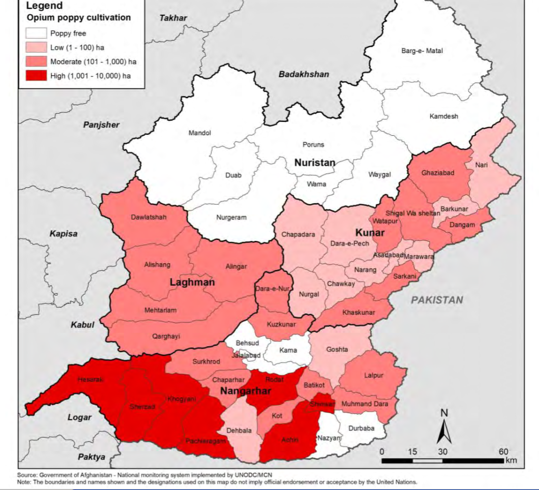 Carte de culture de l'opium Carte de culture de l'opium