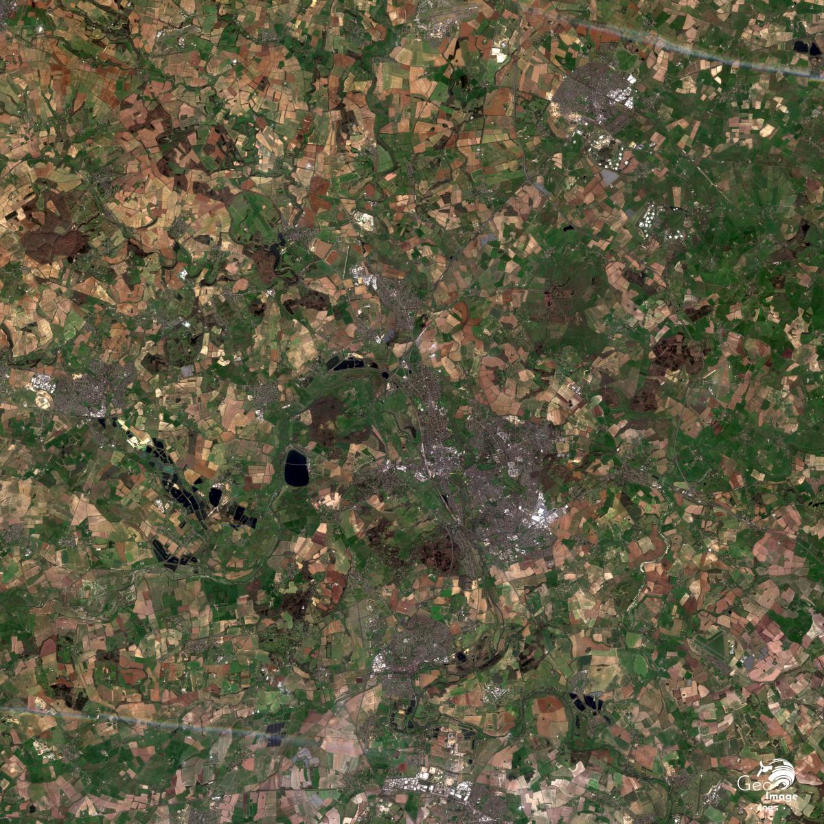 Image satellite d'Oxford dans le centre-sud de l'Angleterre Image satellite d'Oxford dans le centre-sud de l'Angleterre