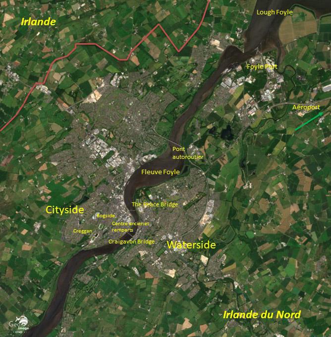 Image satellite de la ville Londonderry Image satellite de la ville Londonderry