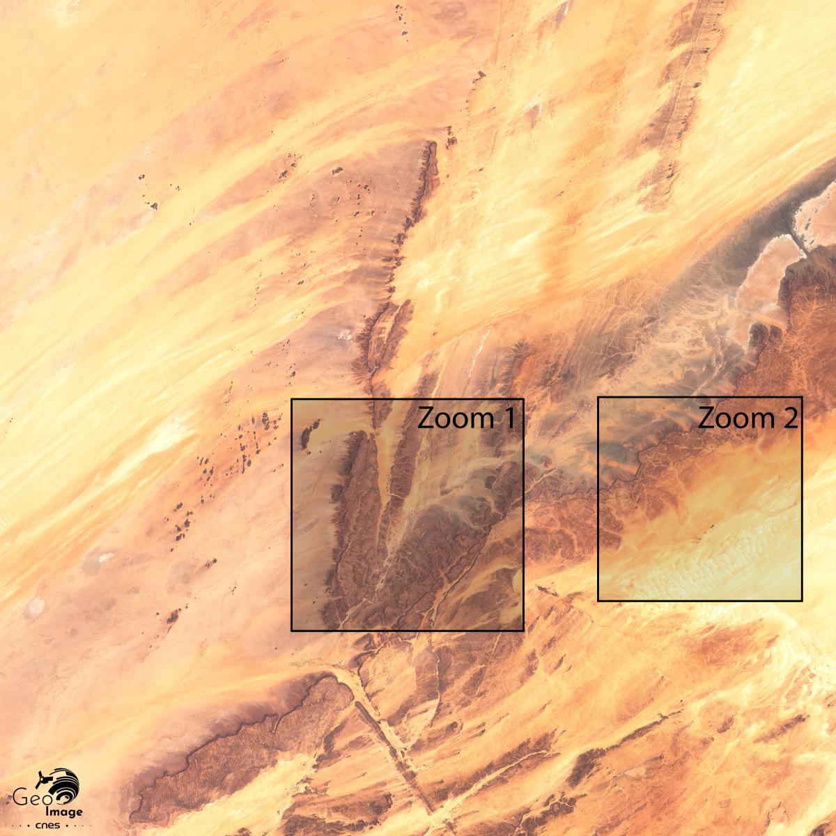 Image satellite du nord de la partie occidentale de la Mauritanie