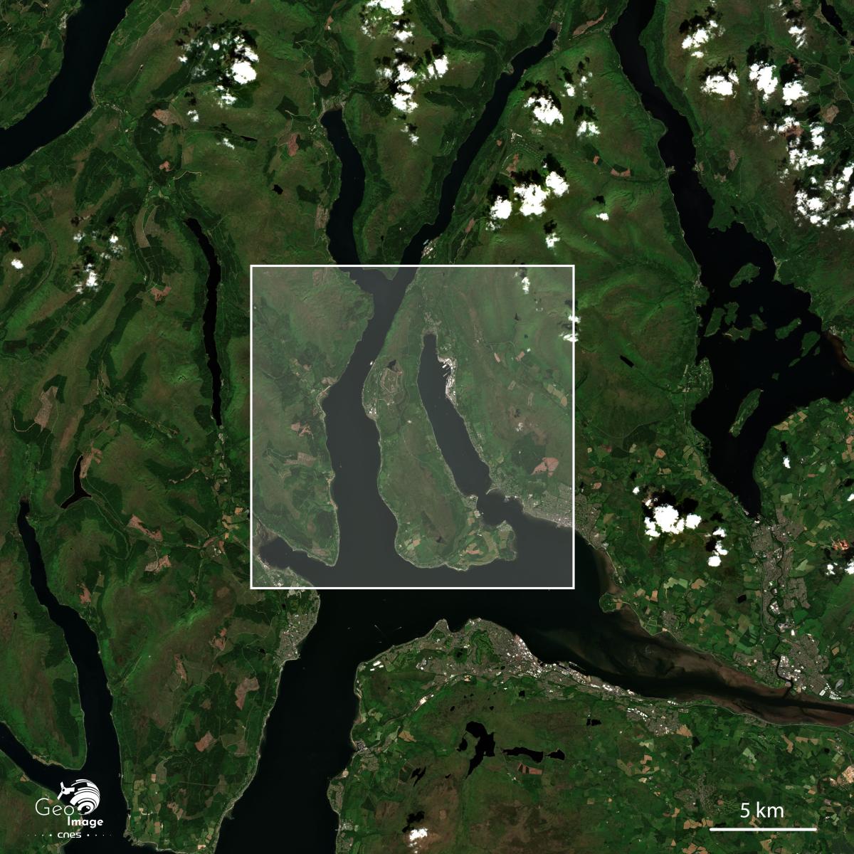 Image satellite de la base navale de Faslane